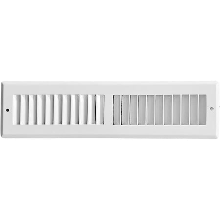 Sierra Grates 4 in. H X 10 in. W 2-Way 45 Degree Louvered, Steel, White Toe Space Grille TSG410-WHT