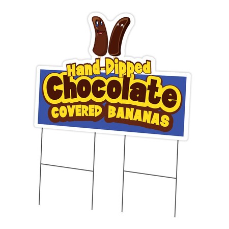 Signmission Chocolate Covered Bananas Die Cut Yard & Stake outdoor plastic, 2436-Chocolate C-DC-2436-DS-Chocolate Covered Bananas19