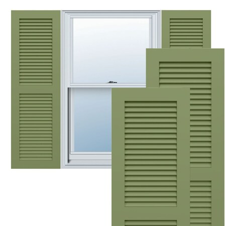 Ekena Millwork True Fit PVC Two Equal Louver Shutters, Moss Green, 12W x 37H, PR TFP101LVF12X037MG