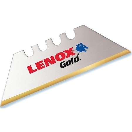 Lenox Gold Series Utility Knife Blade, 1 in L, Bi-Metal/HSS, 2-Point 20350GOLD5C
