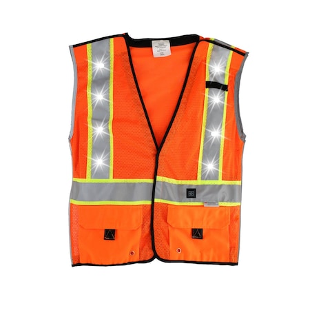 Stop-Lite Class 2 LED Vest- Orange Large VE-22B42