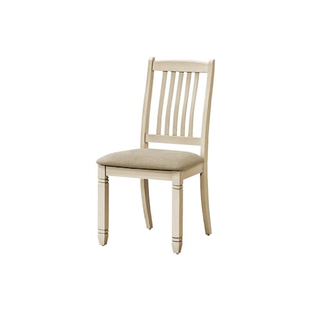 Monarch Specialties Dining Chair, 38'' Height, Antique White, Beige Linen Look, Transitional, 2PK I 1265