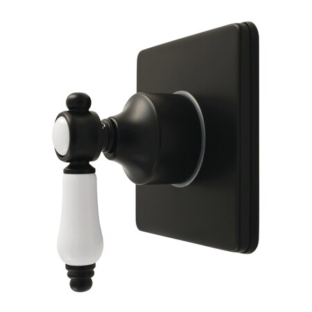 Kingston Brass Single-Handle Six-Way Diverter Valve with Square Trim Kit, Matte Black KS4040BPL