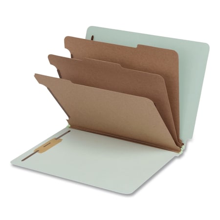 Pendaflex HD Pressboard End Tab Classification Folders, 3 Dividers, 8 Fasteners, Letter, Light Green, 10PK 1007139