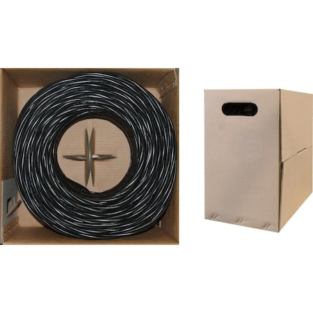 Cable Wholesale Riser Rated Cat5e Black Ethernet Cable, Solid, UTP (Unshielded Twisted Pair), POE 10X6-022TH