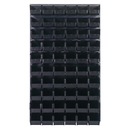 Quantum Storage Systems 36X61 GRAY LOUVERED PANEL WITH BINS BLACK QLP-3661-230-60BK