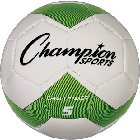 Champion Sports Challenger Series Soccer Ball, Green & White - Size 5 CH5GN