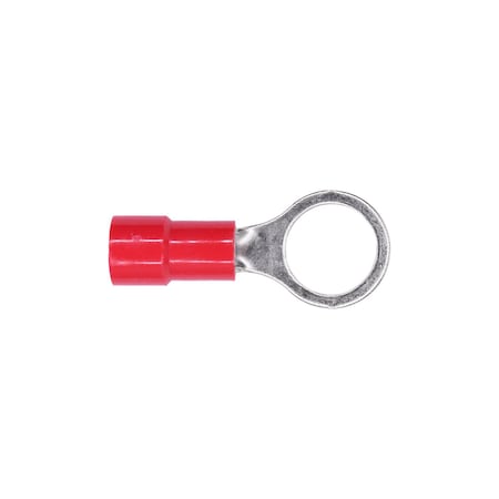 Auveco Vinyl Insulated Ring Terminal 8 Gauge 1/2in Stud Red, 15PK 17045