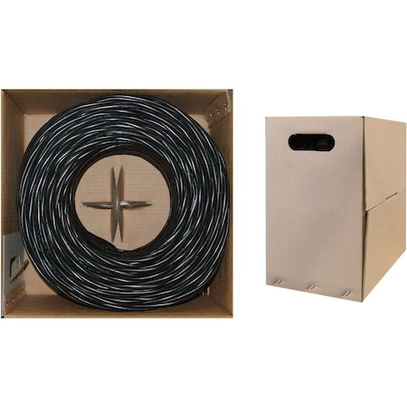 Cable Wholesale Bulk Cat6 Black Ethernet Cable, Stranded, UTP (Unshielded Twisted Pair), Pullbox, 1000 foot 10X8-022SH