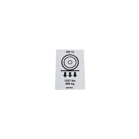 Genie REPLACEMENT DECAL, WHEEL LOAD GR15 97883GT