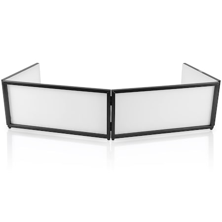 Pyle Pyle DJ Booth Foldable Cover Screen, 5.6ft Tabletop Event Facade, Folding Steel Frame, White PDJFAC02