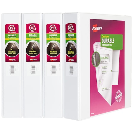 Avery Durable View 3 Ring Binders, 1.5 in, PK4 17576