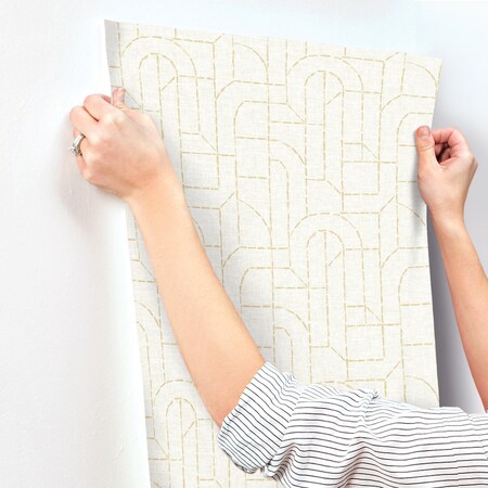 A-Street Prints Integrity Yellow Arched Outlines Wallpaper 4146-27219