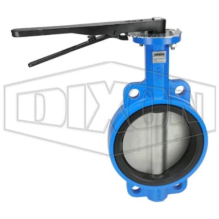 Dixon Wafer Style Butterfly Valve, 5 x 4 in Nominal, MNST x FNST End Style, Ductile Iron Body, PTFE Bushin BFVW600