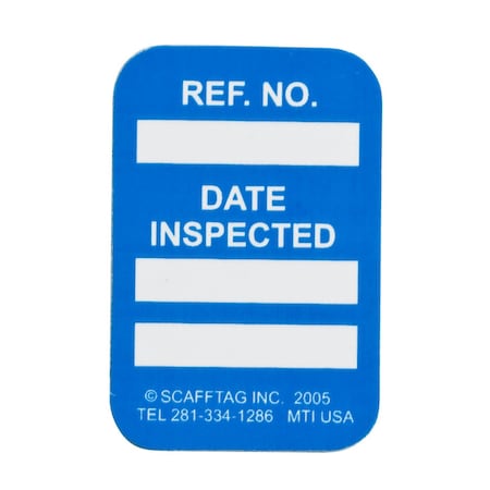 Brady MICROTAG Date Inspected Inserts, White on Blue, 1.25in H x 1.25in W, 100PK MIC-MTIUSA B
