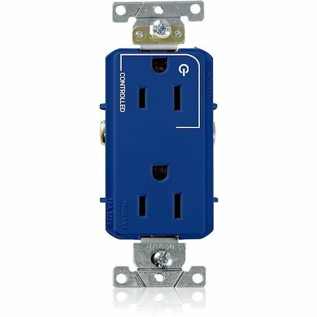 Leviton DPl Dup Rec 15A 125V 1MCtrl Self-Gr Blu 16252-1PB