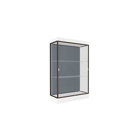 Ghent Lighted Floor Display Case 48x76x20, 6" Base, Bronze 92LFBS-BZ-WHT