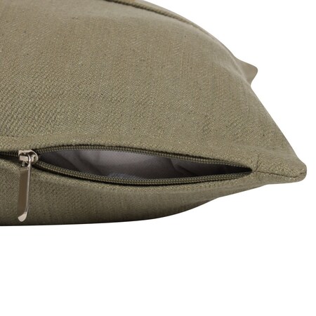 Homeroots 20" Sage Green Cotton Throw Pillow With Buttons 535247