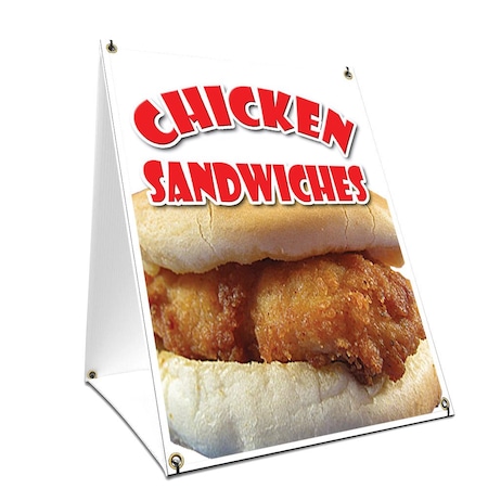 Signmission Chicken Sandwiches, 24 Inch x 18 Inch A-frame Yard Sign, Plastic Sign SBC-1824-Chicken Sandwiches