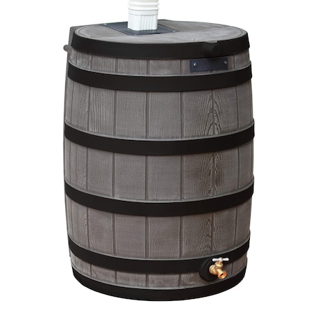 Good Ideas Rain Wizard 40 Gallon Rain Barrel With Darkened Ribs - Oak RW40-DR-OAK