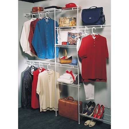 Closetmaid Closet Organizer Kit, Steel, White, Vinyl-Coated 1608