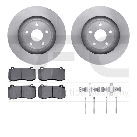 Dynamic Friction Co DFC Brake Rotor with 5000 Brake Pads and Hardware Kit 6512-42049