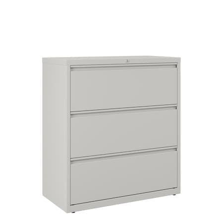 Hirsh 36" W 3 Drawer Lateral File Cabinet, Light Gray, A4/Legal/Letter 17635