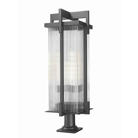 Z-Lite Fortis Sand Black 3 Light Outdoor Pier Mounted Fixture 5031PHXLR-533PM-BK