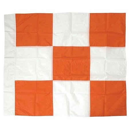 Safety Flag Co Airport Flag, Orange/White, Nylon, 60 in Dowel APF60