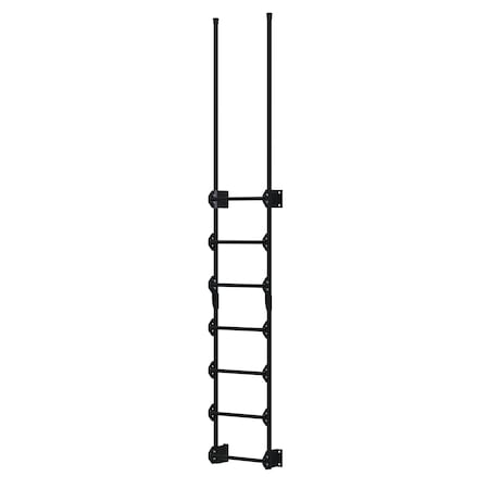 Vestil Steel Walk Through Dock Ladder 7 Step 300 Lb. Capacity Black DKL-7-BK