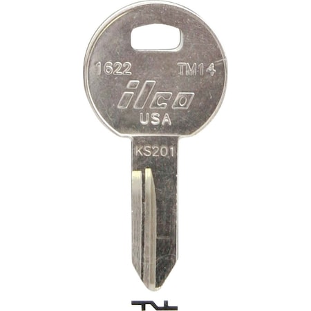 Kaba Ilco Trimark Nickel Plated Toolbox Key, TM14 / 1622, 10PK AL00000502