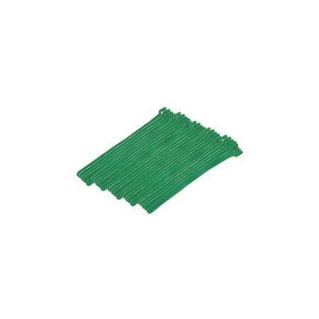 Cable Wholesale Green Hook and Loop Cable Strap w/ Eye, 0.50 inch x 8 inch, 25PK 30CT-05180