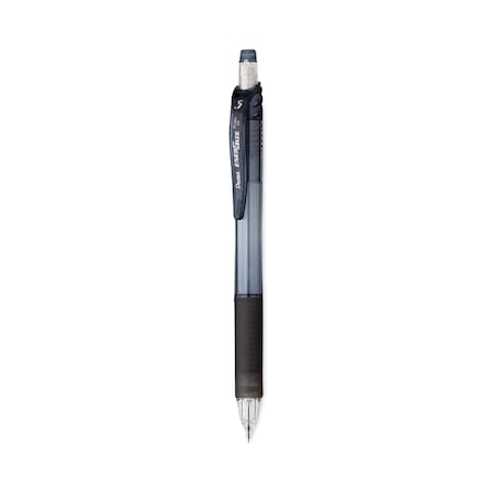 Pentel EnerGel RTX Gel Pen, Retractable, Medium 0.7 mm, Black Ink, Gray/Black Barrel, 5PK BL77BP5A