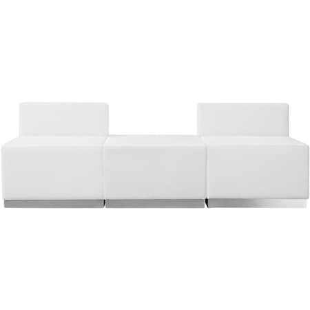 Flash Furniture 3 pcs. Living Room Set, 25-1/4" to 25-1/2" x 27", Upholstery Color: White ZB-803-670-SET-WH-GG