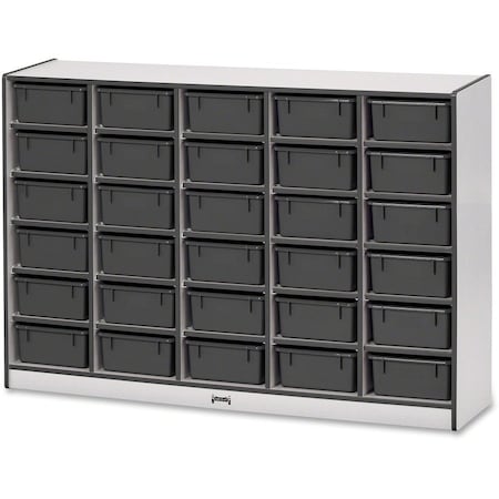 Jonti-Craft Rainbow Accents 30 Tub Mobile Storage, with Tubs, Black 4031JCWW180