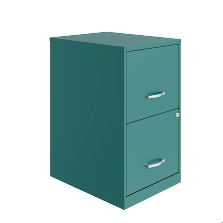 Space Solutions 14.25 in W 2 Drawer Vertical File Cabinet, Teal 24403