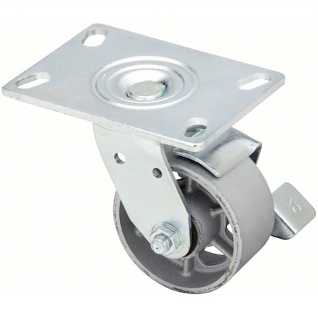 Zoro Select NSF-Listed Plate Caster, 700 lb. Ld Rating, Roller P21S-C040R-16-WB-DL