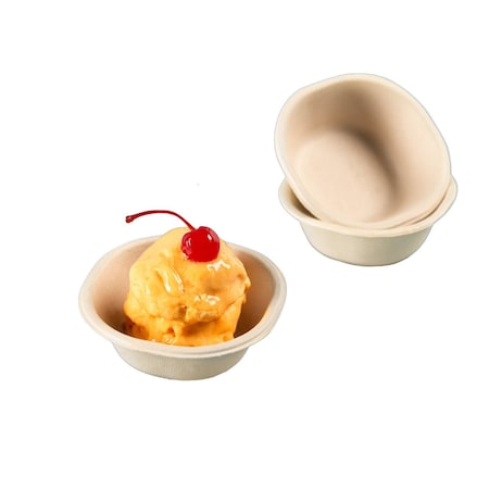 Chuk Bowl 6 oz square round, Natural Molded Fiber, 800 Count Case, 800PK BW-06-SR