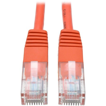 Tripp Lite Cat5e Cable, Molded, RJ45 M/M, Orange, 14ft N002-014-OR