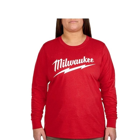 Milwaukee Tool Work Shirt, L, Red, Women's F553R-L