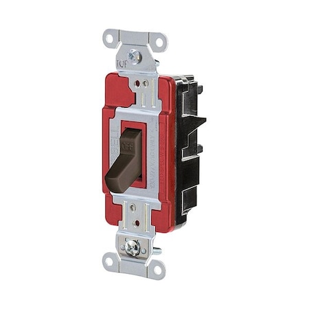 Hubbell Wall Switch, 1 hp, Toggle, 20 A, Brown HBL1223ST