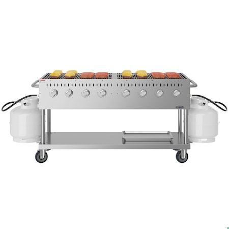 Koolmore 60 in. Commercial Mobile Outdoor Propane Gas Grill, ETL Listed in Stainless-Steel KM-CGM-60
