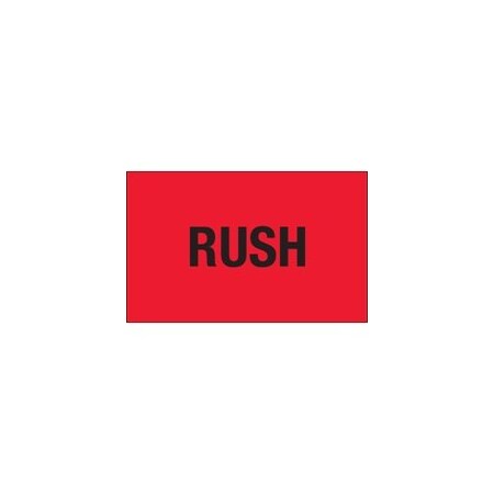 Bubblefast 1 1/4 x 2'' - ''Rush'' Fluorescent Red Labels BFDL1367