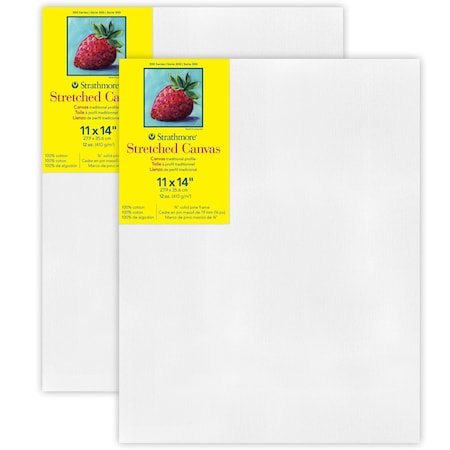 Strathmore 300 Series Traditional Stretched Canvas, 11x14 inch, 2PK P313-11