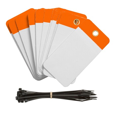 Brady Self-Laminating Blank Tags Polyester 5 in H x 3.25 in W Orange 25/PK, 25PK 102014