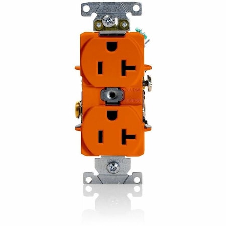 Leviton Plugs&Rcptcls, 20A, 125VAC, Org, PBT, PK1 5362-SO