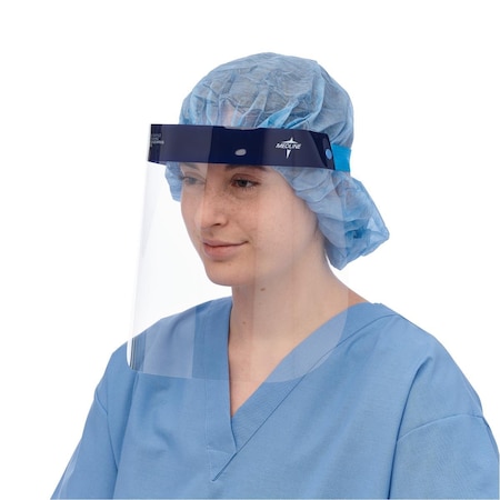 Medline Disposable Face Shield with Elastic Band, Extra Long, 9.5in Length NONFS100H