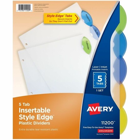 Avery Dividers, Insert, Style, 5Tab 5PK AVE11200