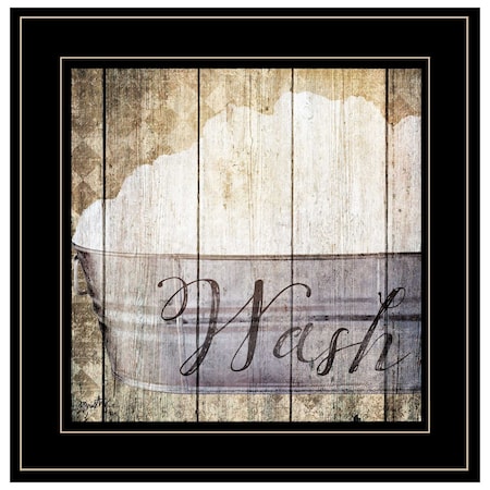 Homeroots Wash 2 Black Framed Print Bathroom Wall Art 405406