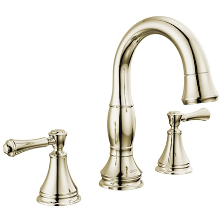 Delta Cassidy Two Handle Widespread Pull Down Bathroom Faucet In Polished Nickel 3597-PNPD-DST